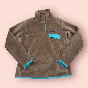 Patagonia Re-Tool Snap T Sweater Womens Small Brown Fleece Pullover